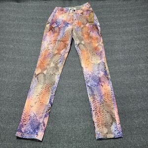 Aphrodite‎ Jeans Womens 3 26 Multicolor Snakeskin Print Skinny Leg Made USA